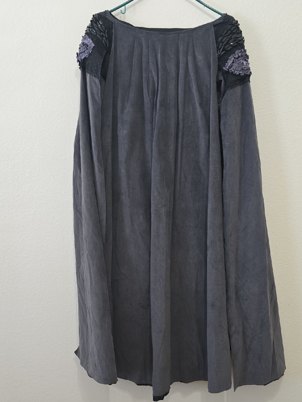 Game Of Thrones Hand Crafted, Embellished Dark Slate Gothic Dress with Cape S - Picture 6 of 11